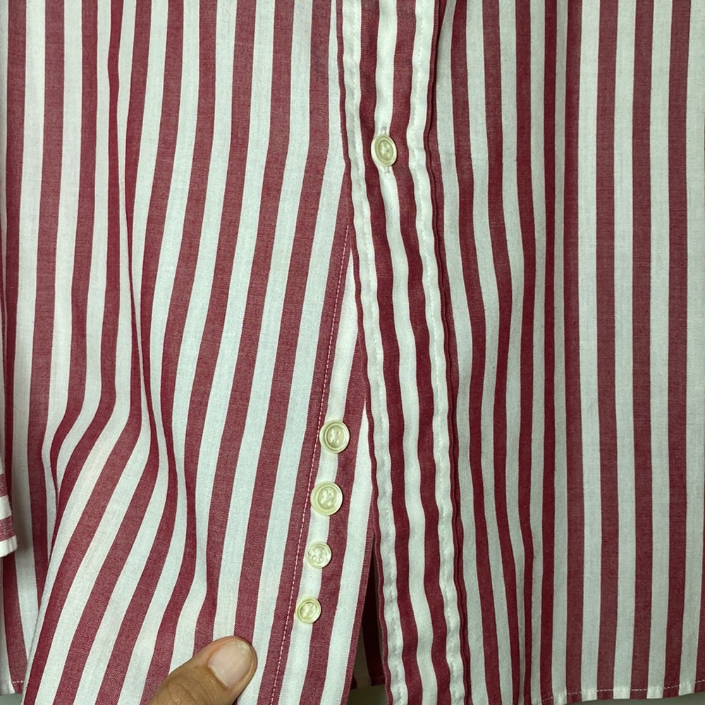 Red striped button down - Picture 3 of 10